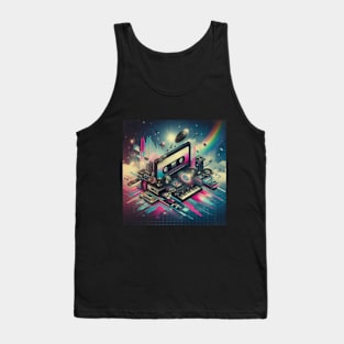 Music tape colorful design Tank Top